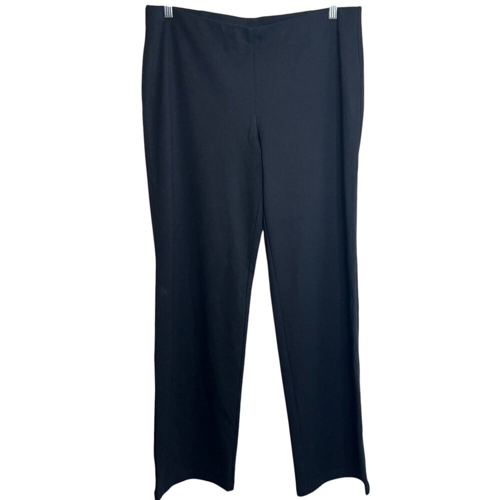 Eileen Fisher Womens Knit Pants Size Large Black Pull On Viscose Nylon Spandex